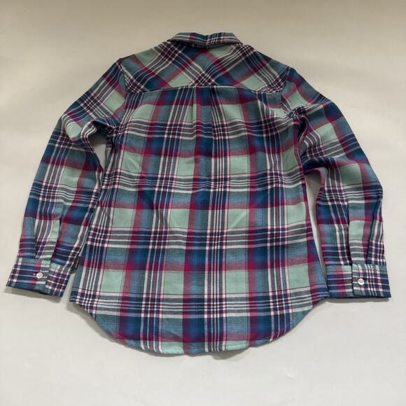 Lot of 2 Eddie Bauer Plaid Flannel Shirts Kids Girls Size Medium (10/12) Cowboy - Picture 4 of 9